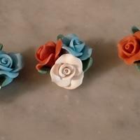 fiori fimo/polimero? vintage lotto 3 pezzi bouquet
