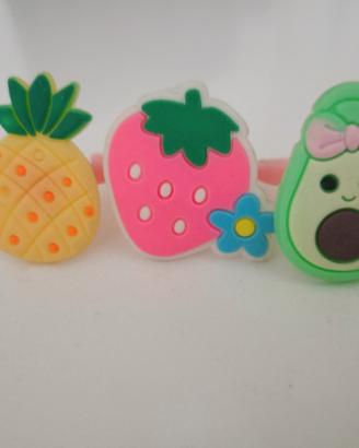 Set 3 Anelli Gomma Colorati Frutta