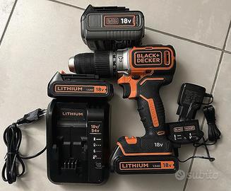 Trapano Percussione Black & Decker + 3 batterie