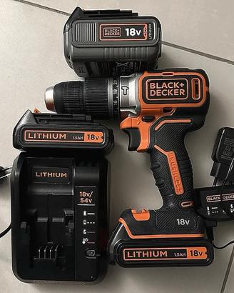 Trapano Percussione Black & Decker + 3 batterie