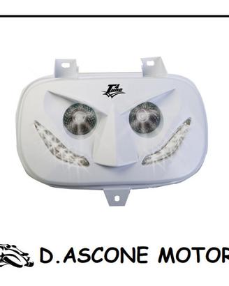 Maschera faro “Booster Bianca con leds bianchi 199