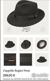 Cappello Stetson Bogart Nero MAI INDOSSATO T58-59