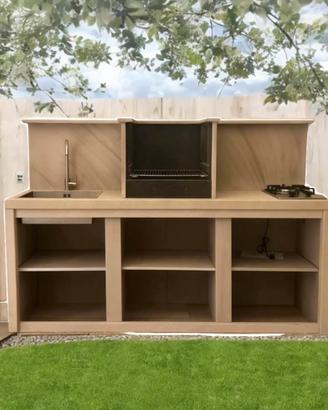 Cucina outdoor in pietra naturale quarzite
