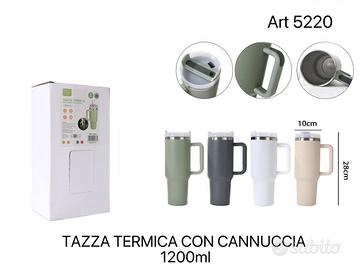 Tazza termica con cannuccia