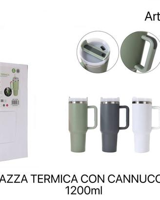 Tazza termica con cannuccia