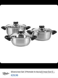 Pentole acciaio inox Silver Crest nuove