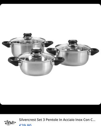 Pentole acciaio inox Silver Crest nuove