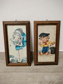 Coppia quadretti vintage anni 60/70