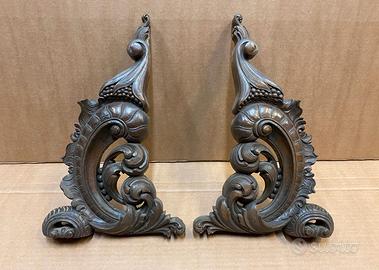 CORNICE - SAGOME INTAGLIATE LEGNO NOCE.