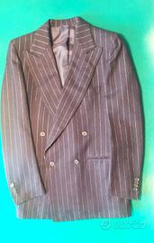 Vestito uomo doppiopetto gessato blù un bottone