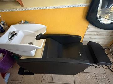 Blocco arredamento parrucchiere specchio poltrona