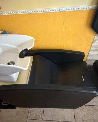 Blocco arredamento parrucchiere specchio poltrona