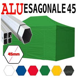 Gazebo pieghevole 4,5x3 alluminio verde alpini pvc