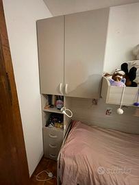 Cameretta a ponte con letto a castello + armadi