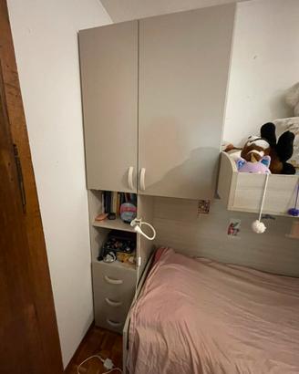 Cameretta a ponte con letto a castello + armadi