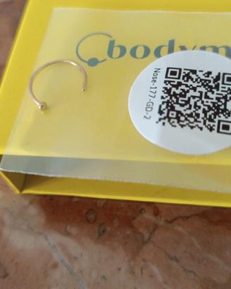 Nostril cerchietto in titanio color oro