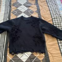 maglione nero Bershka strappato uomo