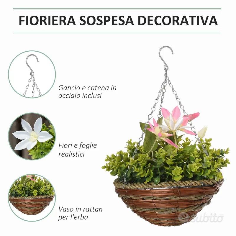 6 Pezzi, Pianta Artificiale Da Esterno, Bouquet Di Erba Finta Con