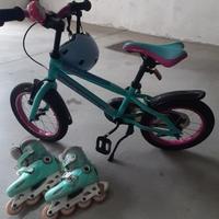 BICI+ PATTINI+CASCHETTO BIMBA