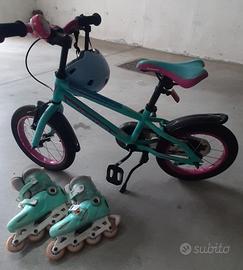 BICI+ PATTINI+CASCHETTO BIMBA