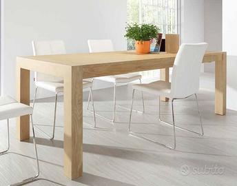 Tavolo in rovere decapato bianco