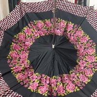 Antico Ombrello Vintage Da Donna Manico Cesellato