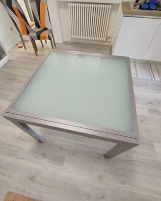 Tavolo allungabile in vetro cm. 90 x 90
