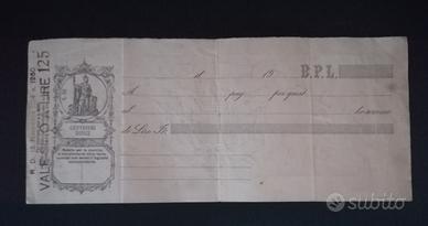 Cambiale Regno Italia - B.P.L. - Anno 1913
