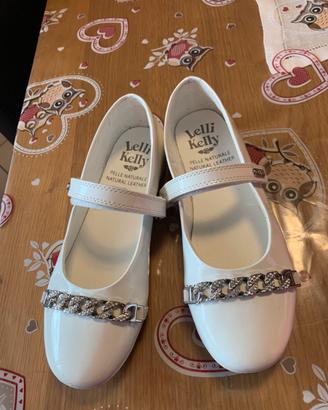 Ballerine bianche lucide con strass Lelly Kelly
