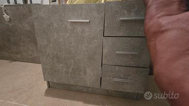 mobile per lavabo con cassetti griggio