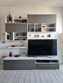 Mobile Tv - Grigio/Bianco effetto rovere Grancasa