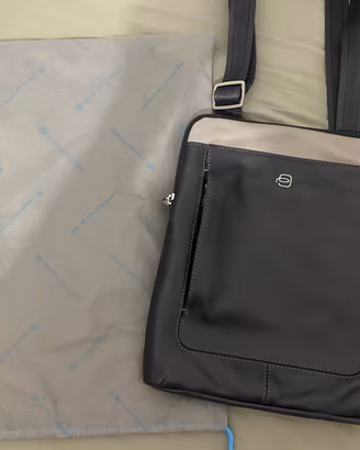 Tracolla Uomo Piquadro in Vera Pelle Grigio/Nero