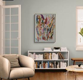 Quadro astratto dipinto su tela pezzo unico arte