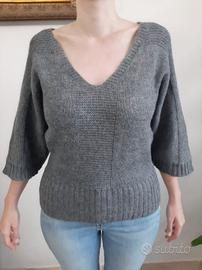 Maglione corto, lavorato a maglia,