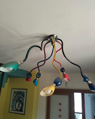 lampadario originale vetro murano colorato
