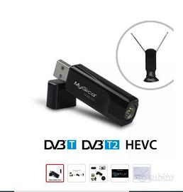 Decoder DVB-T2 HEVC digitale terrestre USB noteboo
