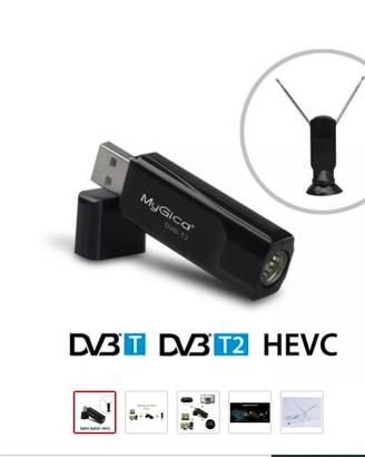 Decoder DVB-T2 HEVC digitale terrestre USB noteboo