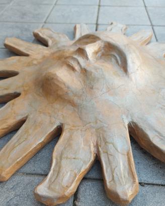 Decorazione parete Sole cartapesta 45 cm