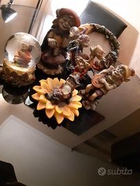 Set 7 gnomi e fate - palla e cornice