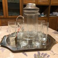 Caraffa acqua e bicchieri vintage