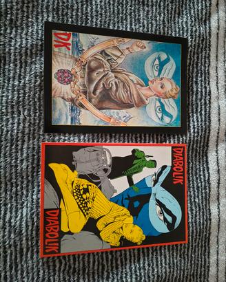 lotto 2 cartoline promocard vintage diabolik