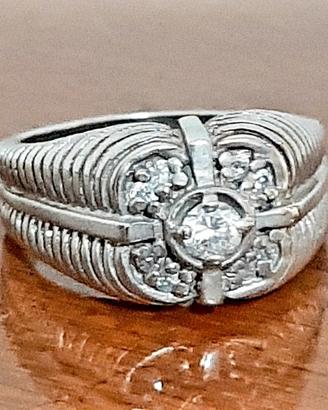 anello uomo solitario argento 925 moissanite
