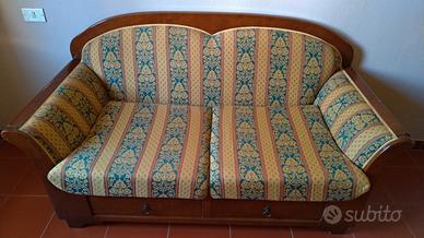 Divano legno con cassetti