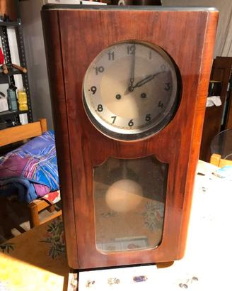 Antico Orologio da Parete Pendolo Tedesco Kienzle