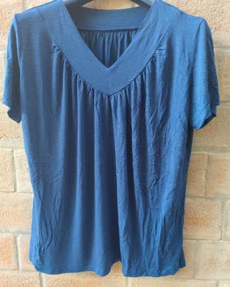 Maglia scollo a V vestibilità ampia elasticizzata 