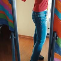 Jeans skinny elasticizzati con borchie tg. L