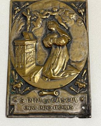 Antica placca Santa Rita da Cascia primo ’900