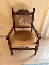 Poltrona velluto beige