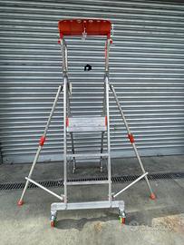 Scala in alluminio Facal Casta 4 con pedana e ruot