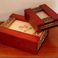 Scatole portaoggetti vintage in legno 